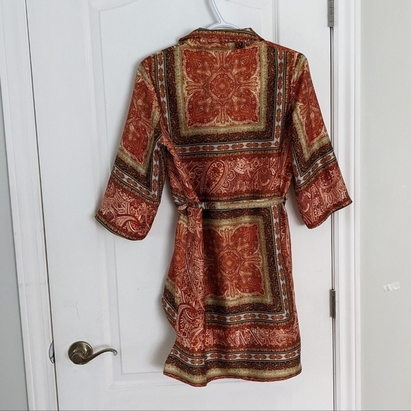 ZARA eastern print button up kimono tunic jacket size Small A8 - Picture 5 of 10
